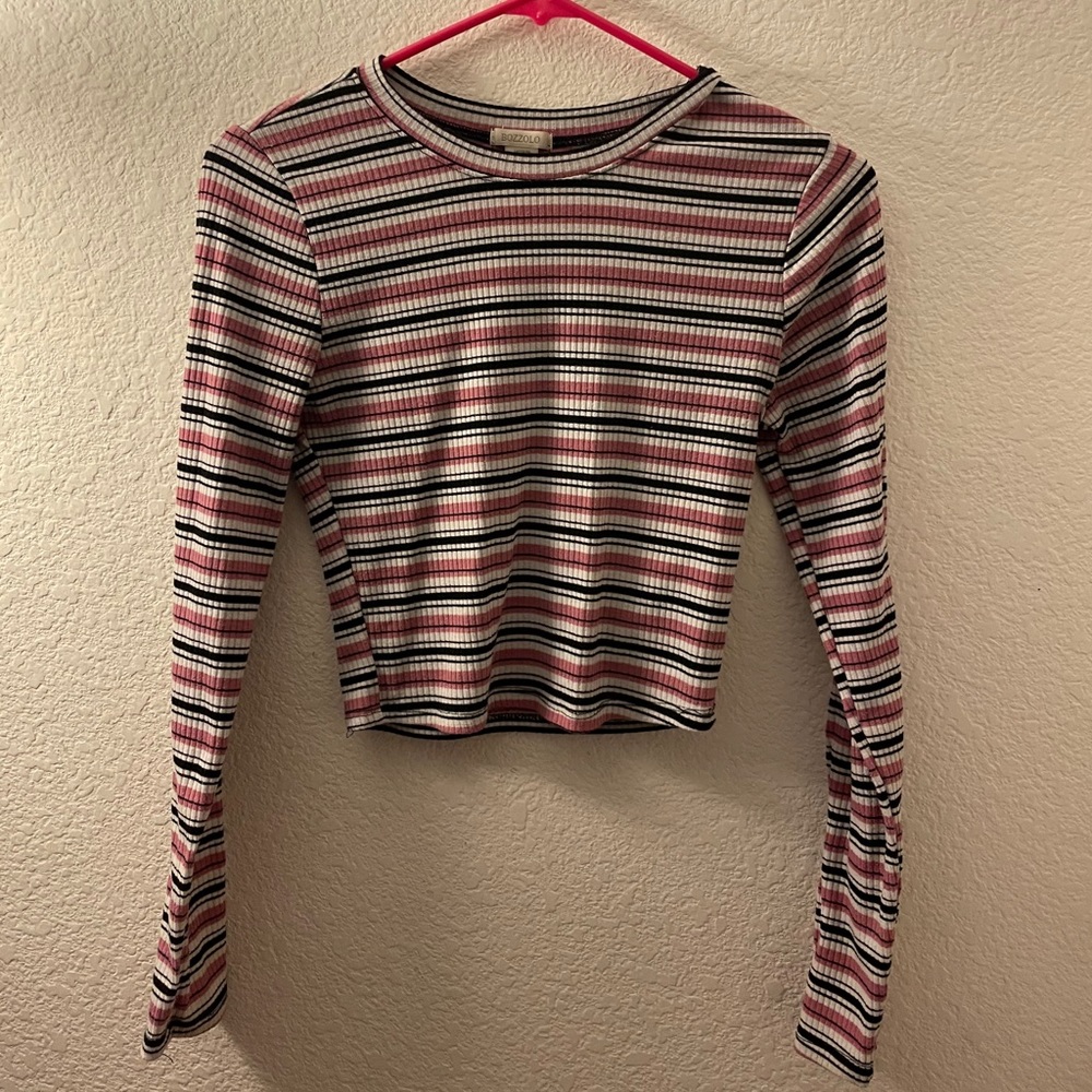 crop top pink striped